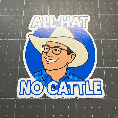 “All Hat, No Cattle” – Pierre Poilievre Political Satire Sticker
