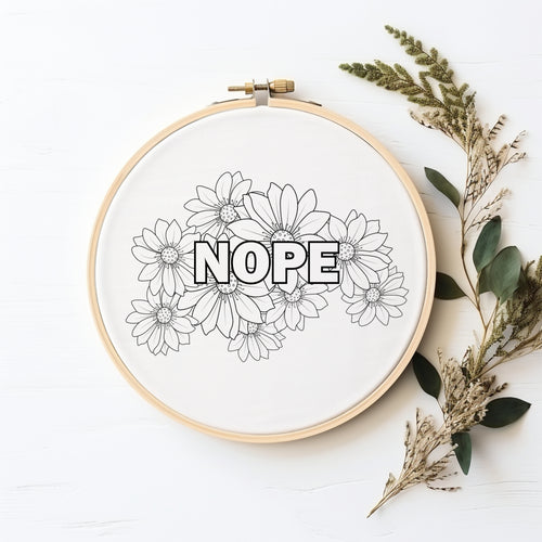 Nope Embroidery/Punch Needle Pattern