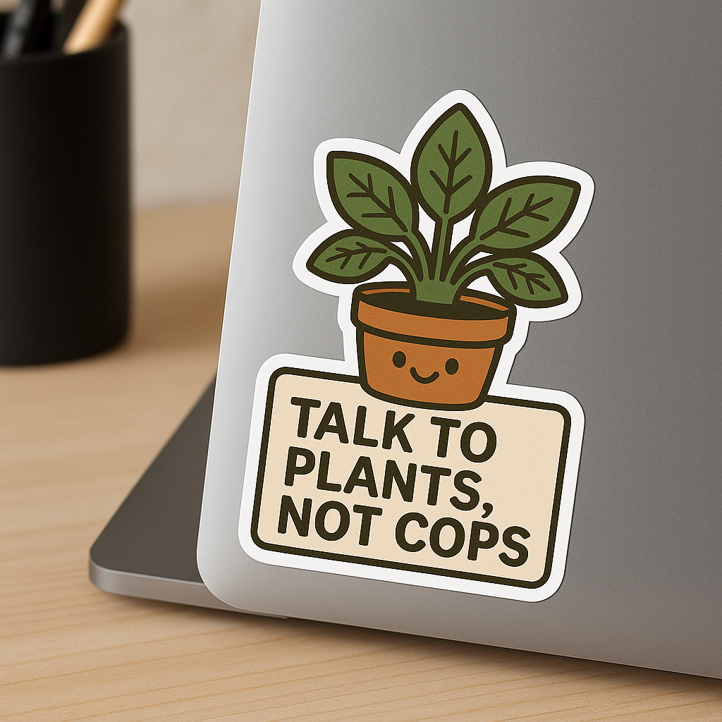 Plants Not Cops Sticker