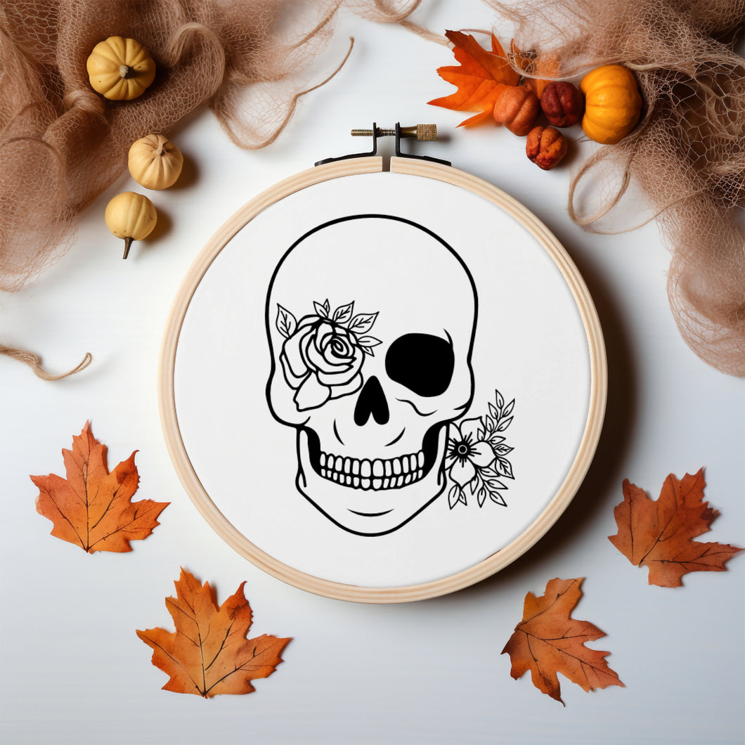 Skull Embroidery/Punch Needle Pattern