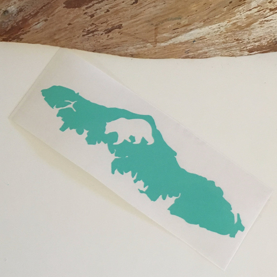 Vancouver Island Bear Decal - Cutouts Canada Vinyl Wall Decals