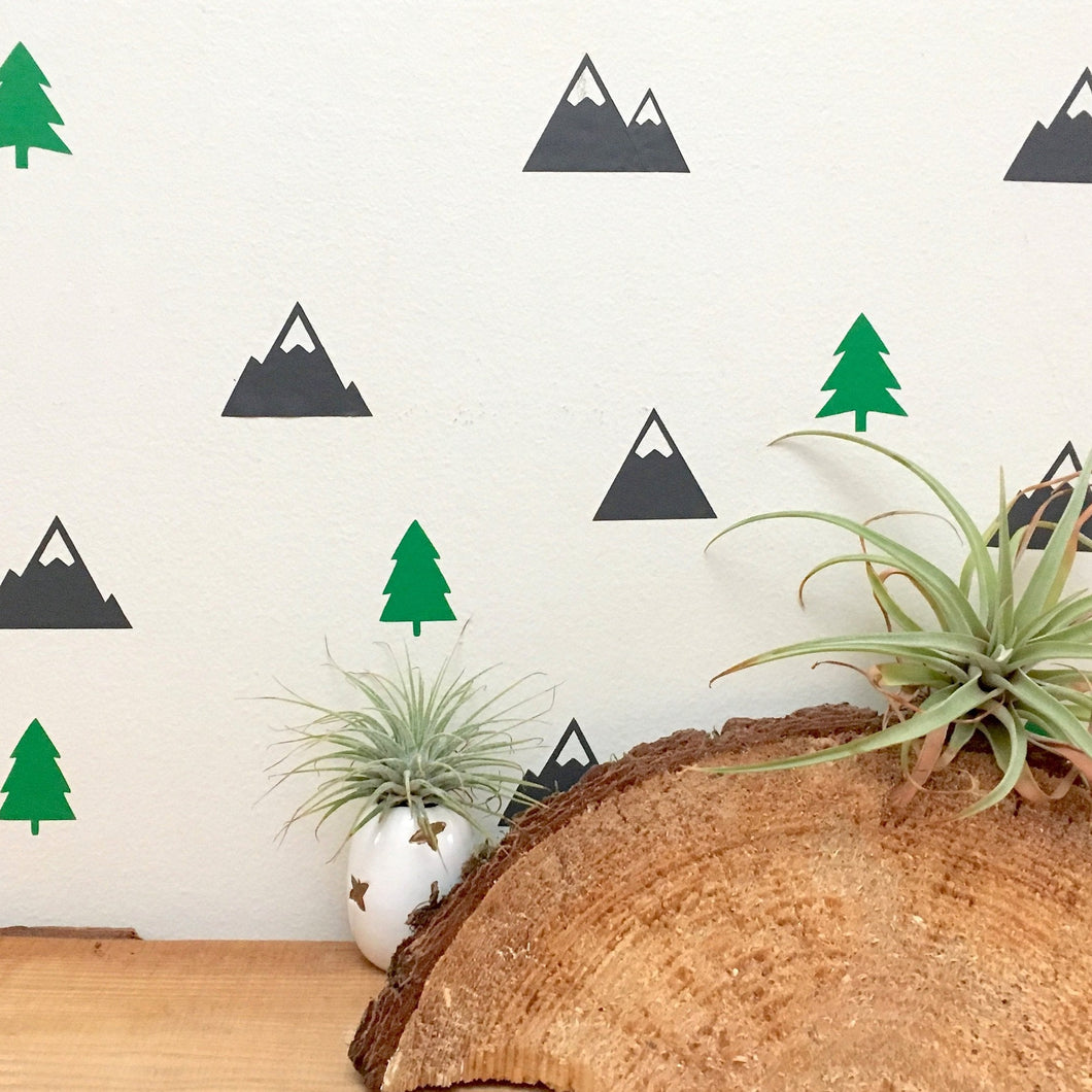 Mountain and Tree Wall Decals - Cutouts Canada Vinyl Wall Decals